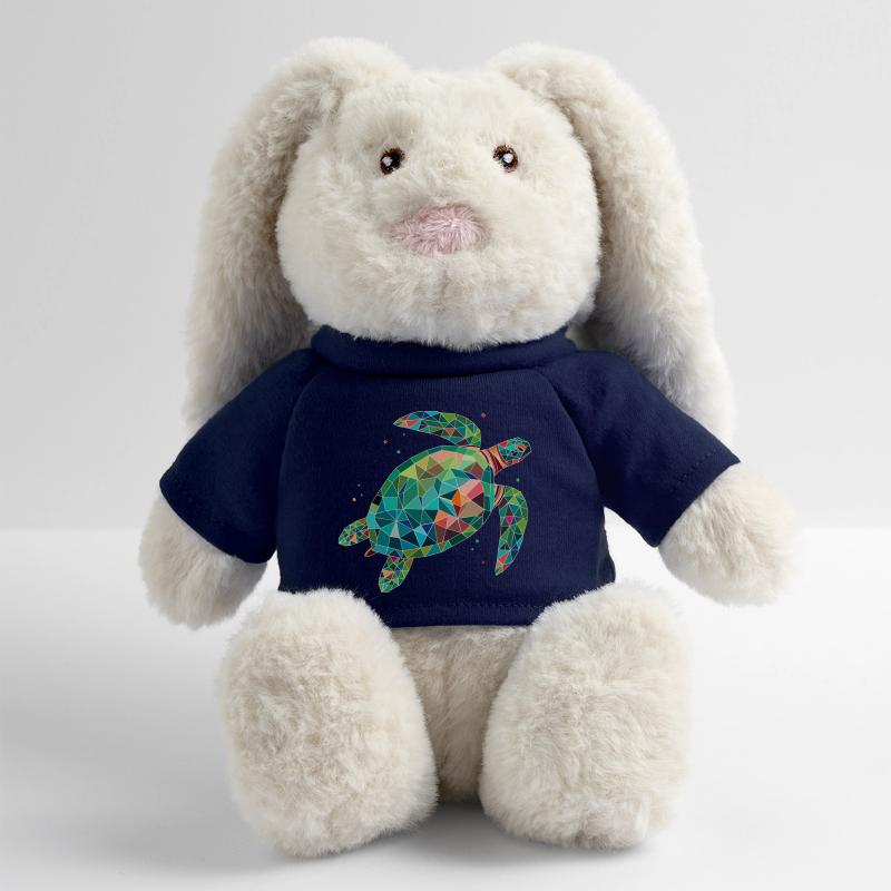 Tortue d’eau colorée - Conception de mer colorée Lapin en peluche recyclé MiniFeet® Crème