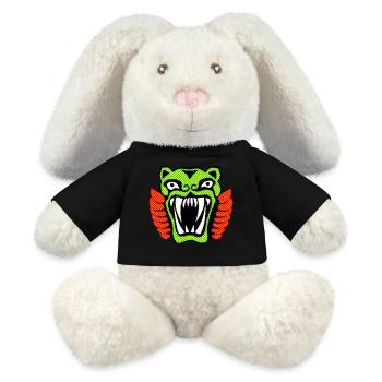 Tiger illustration magic jungle ancient style - MiniFeet® RecycelHase® Creme - Schwarz - Vorne