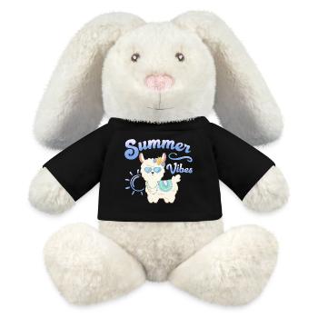 Llama Summer Alpaca - Summer vibes - Summer Mood - MiniFeet® RecycelHase® Bunny Cream - black - Front
