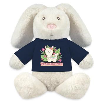 Hello summer llama alpaca in summer mood - MiniFeet® RecycelHase® Bunny Cream - french navy - Front