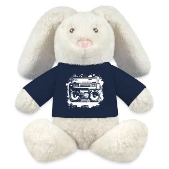 Hip Hop Music Drawing - MiniFeet® RecycelHase® Bunny Cream - french navy - Front