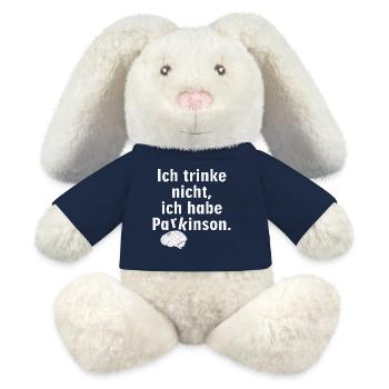Ich trinke nicht, ich habe Parkinson. - MiniFeet® RecycelHase® Creme - French Navy - Vorne