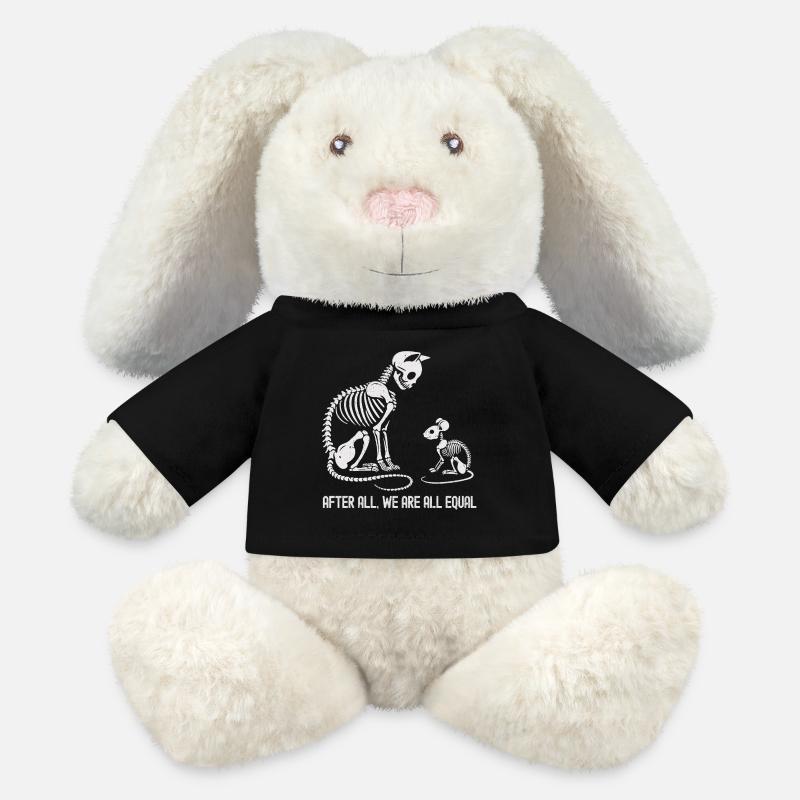 Evolving Animal Skeleton Dance Design - MiniFeet® RecycelHase® Bunny Cream - black