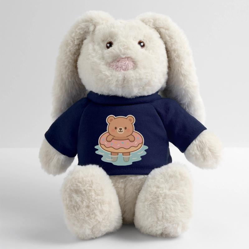 Ourson mignon dans l'eau Lapin en peluche recyclé MiniFeet® Crème