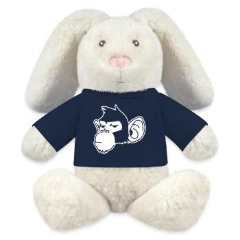 Urban Affe – Streetart Graffiti Prima - Lapin en peluche recyclé MiniFeet® Crème - bleu marine - Devant