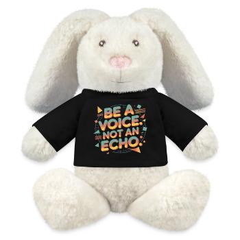 Be a Voice – Mutmacher Spruch im Retro Style - MiniFeet® RecycelHase® Creme - Schwarz - Vorne