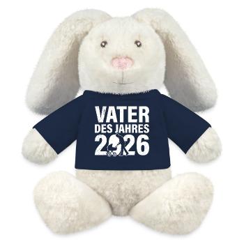 Vaterschaft VATER DES JAHRES 2026 LUSTIG - MiniFeet® RecycelHase® Creme - French Navy - Vorne
