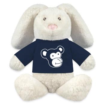 Cute Monkey – Jungle & Animal Lover Design - MiniFeet® RecycelHase® Bunny Cream - french navy - Front