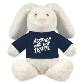 ABSTAND! Ich hatte erst einen Kaffee - MiniFeet® RecycelHase® Creme - French Navy - Vorne