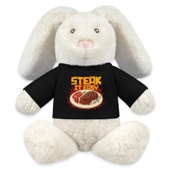 Steak It Easy - MiniFeet® RecycelHase® Creme - Schwarz - Vorne