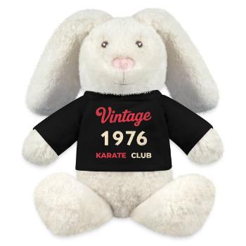 Millésime 1976 – Année de naissance rétro du Karate Club - Lapin en peluche recyclé MiniFeet® Crème - noir - Devant
