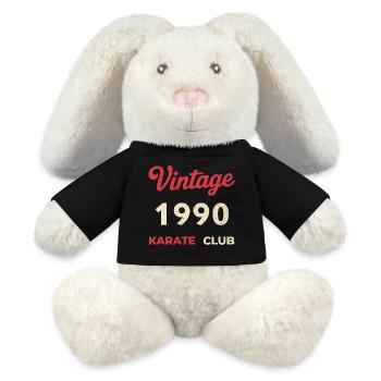 Vintage 1990 – Année de naissance rétro du Karate Club - Lapin en peluche recyclé MiniFeet® Crème - noir - Devant