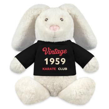 Vintage 1959 – Année de naissance rétro du Karate Club - Lapin en peluche recyclé MiniFeet® Crème - noir - Devant