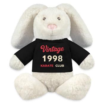 Vintage 1998 – Année de naissance rétro du Karate Club - Lapin en peluche recyclé MiniFeet® Crème - noir - Devant