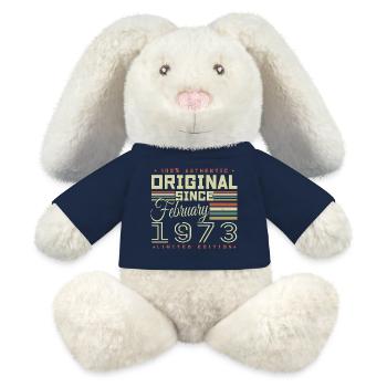 Awesome since February 1973 - MiniFeet® RecycelHase® Bunny Cream - french navy - Front