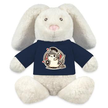 Gladiator Krieger Hamster mit Schild und Schwert - MiniFeet® RecycelHase® Creme - French Navy - Vorne