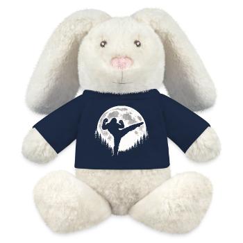 Bigfoot Kickboxing - Lapin en peluche recyclé MiniFeet® Crème - bleu marine - Devant