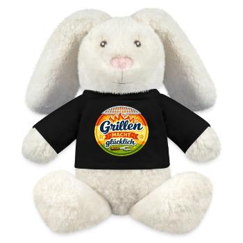 Grillen macht glücklich – Feuer & Grillkunst - MiniFeet® RecycelHase® Creme - Schwarz - Vorne