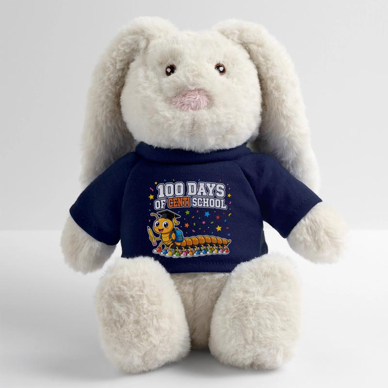 Centipede 100 jours d’école Cent jambes Lapin en peluche recyclé MiniFeet® Crème