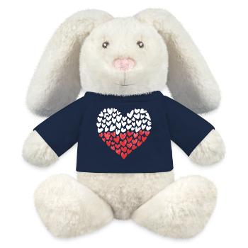 Polnische Flagge Polen Herz Herzen - MiniFeet® RecycelHase® Creme - French Navy - Vorne