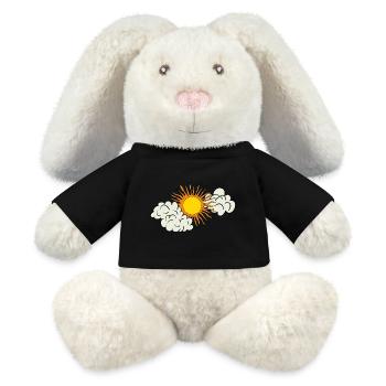 Nuages de soleil Retrostyle - Lapin en peluche recyclé MiniFeet® Crème - noir - Devant
