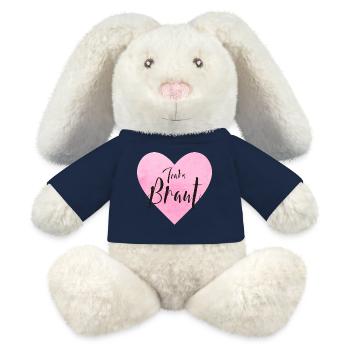 Team Braut Junggesellenabschied - MiniFeet® RecycelHase® Creme - French Navy - Vorne