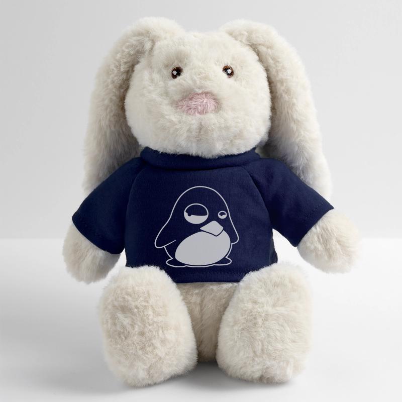 TUX Pinguin, LINUX Lapin en peluche recyclé MiniFeet® Crème
