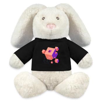Cube Escher Space Nerd 3D AI Geek Cool PC Techie - Lapin en peluche recyclé MiniFeet® Crème - noir - Devant