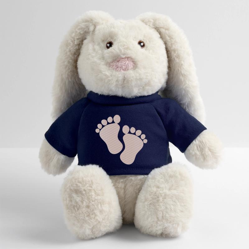 empreintes de bébé mignon Lapin en peluche recyclé MiniFeet® Crème