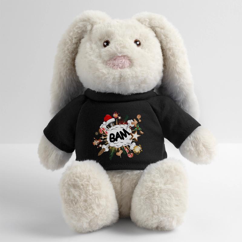 bulle comique drôle - temps de Noël stressant Lapin en peluche recyclé MiniFeet® Crème