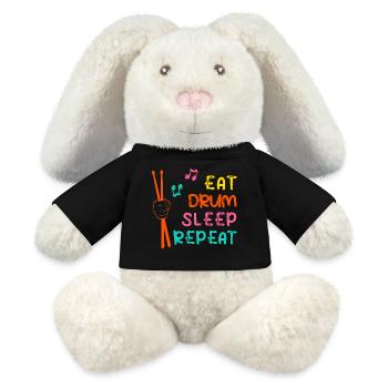 "Eat drum sleep repeat" Drums Drums - MiniFeet® RecycelHase® Bunny Cream - black - Front