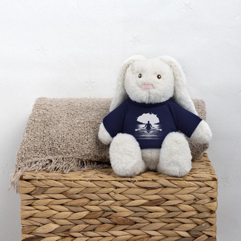 Dessin du rameur Lapin en peluche recyclé MiniFeet® Crème