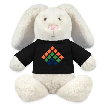 flèche mosaïque vers le haut - Lapin en peluche recyclé MiniFeet® Crème - noir - Devant