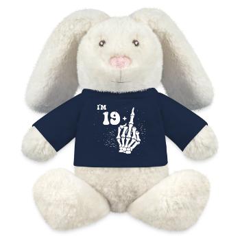 20. Geburtstag Skelett Hand - Ich bin 19 plus mittel - MiniFeet® RecycelHase® Creme - French Navy - Vorne