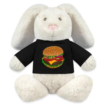 Leckerer Burger Genuss - MiniFeet® RecycelHase® Creme - Schwarz - Vorne