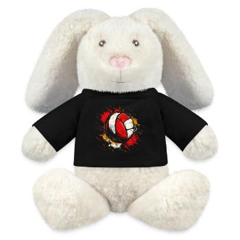 Dessin de volley-ball - Lapin en peluche recyclé MiniFeet® Crème - noir - Devant