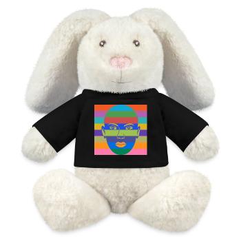 Le pouvoir des filles coloré - Lapin en peluche recyclé MiniFeet® Crème - noir - Devant