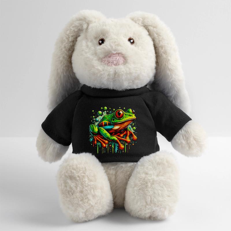 Grenouille Lapin en peluche recyclé MiniFeet® Crème