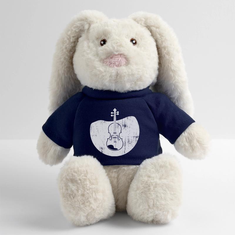 Dessin de violon Lapin en peluche recyclé MiniFeet® Crème
