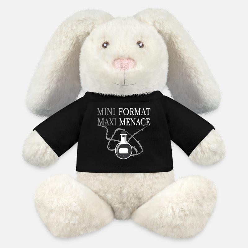 Petit Format, Grande Menace - Lapin en peluche recyclé MiniFeet® Crème - noir