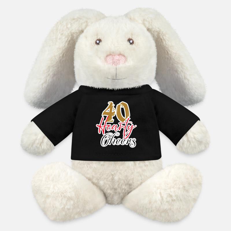 40 Heartfelt Cheers Celebration Design - MiniFeet® RecycelHase® Bunny Cream - black