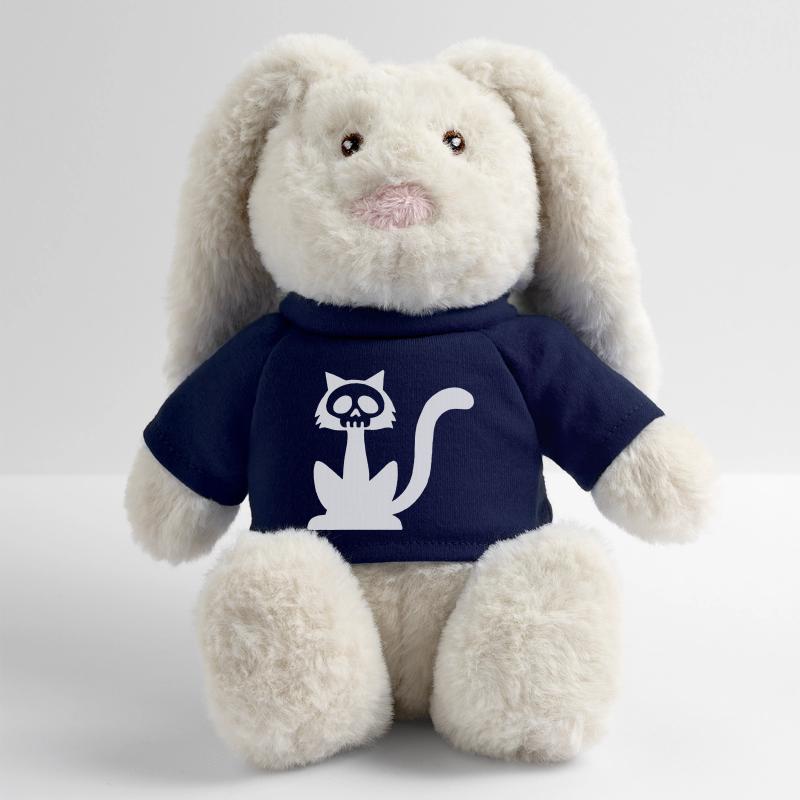 Crâne de chat blanc Lapin en peluche recyclé MiniFeet® Crème