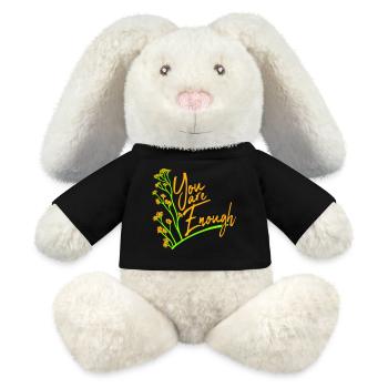 You Are Enough Self Love Motivational Quote - MiniFeet® RecycelHase® Bunny Cream - black - Front