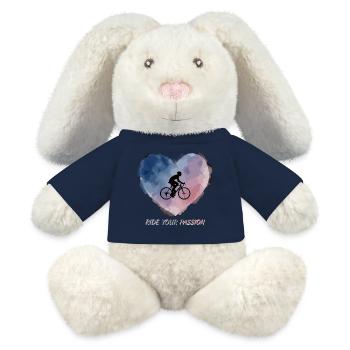 Aquarell-Herz-Fahrt - MiniFeet® RecycelHase® Creme - French Navy - Vorne