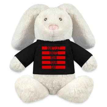 Don't Let Idiots Ruin Your Day Funny Sarcastic - MiniFeet® RecycelHase® Bunny Cream - black - Front