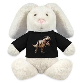 T-Rex Dino Dinosaure - Lapin en peluche recyclé MiniFeet® Crème - noir - Devant