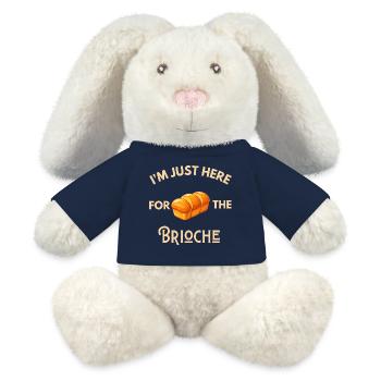 I'm Just Here For The Retro Culinary Design - Lapin en peluche recyclé MiniFeet® Crème - bleu marine - Devant