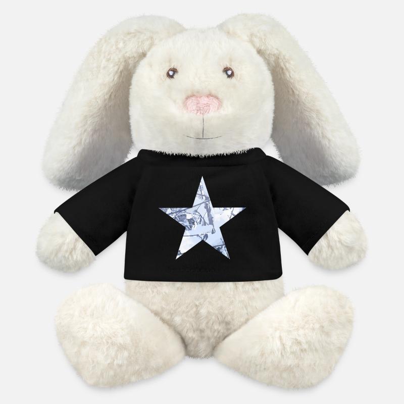 Star Winter Snow Digital Art - MiniFeet® RecycelHase® Bunny Cream - black