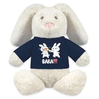 Baka Rabbit Slap Anime Funny Japanese Otaku - MiniFeet® RecycelHase® Bunny Cream - french navy - Front