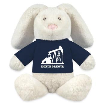 North Dakota Oilfield Pumpjack Design - MiniFeet® RecycelHase® Bunny Cream - french navy - Front
